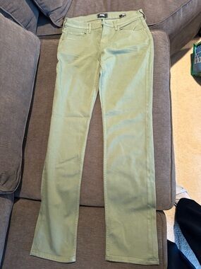 PAIGE Sage Green Straight-Leg Women's Jeans
